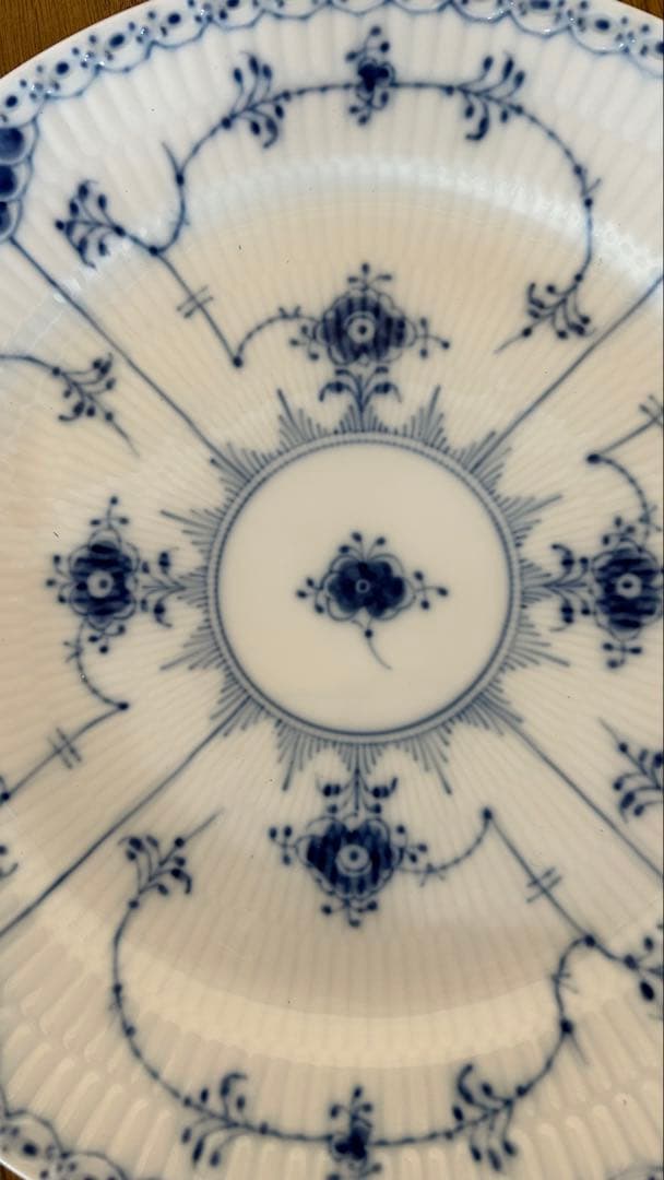 ロイヤルコペンハーゲン　ブルーフルーテッド ハーフレース25cm 2枚セット