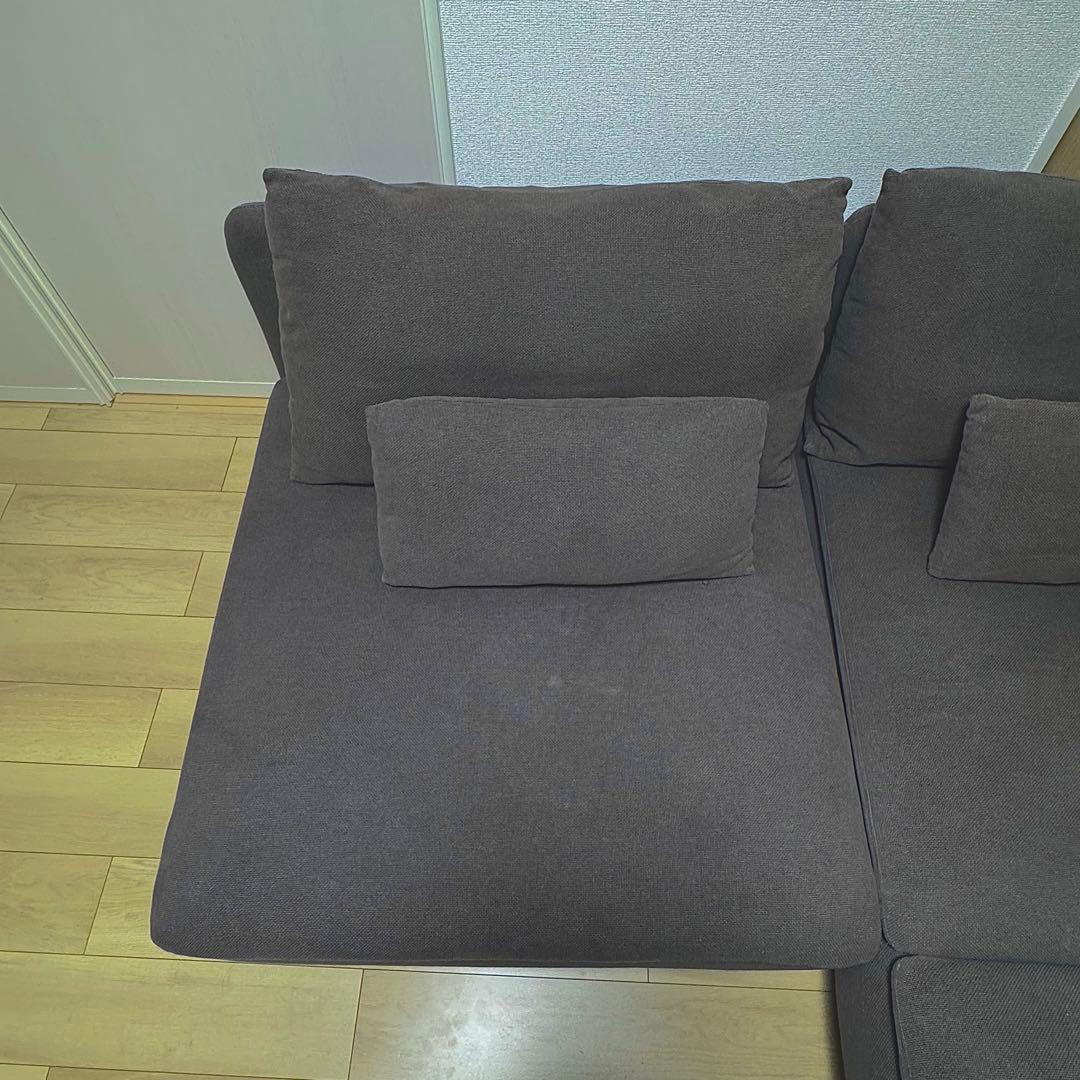 IKEA ソーデルハムン　2人掛けソファ＋寝椅子付き　グレー