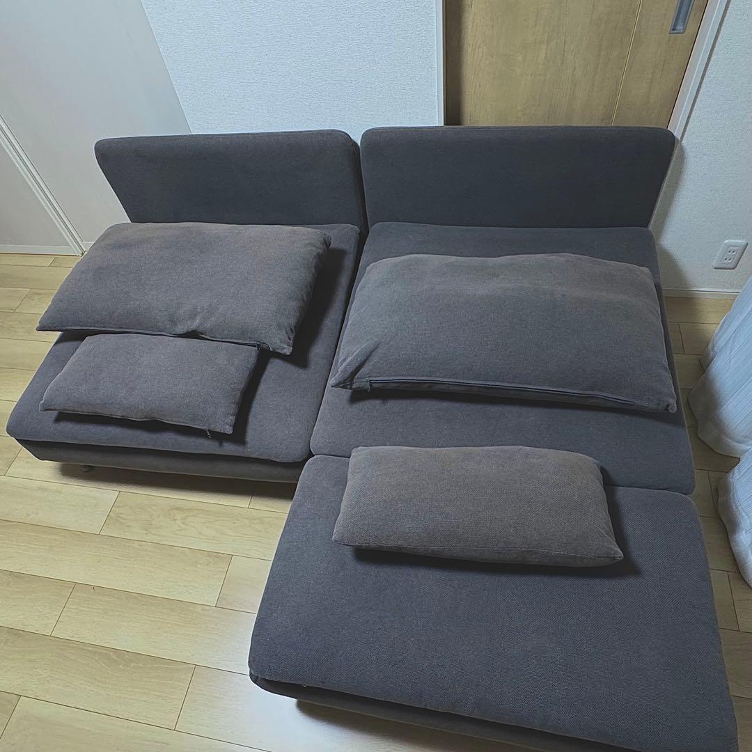 IKEA ソーデルハムン　2人掛けソファ＋寝椅子付き　グレー