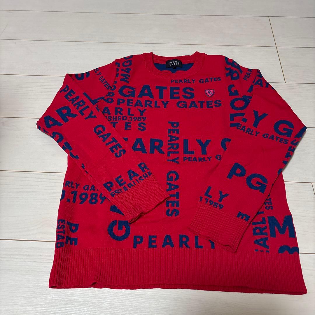 パーリーゲイツ　赤セーター、 紺色スカート、未使用品