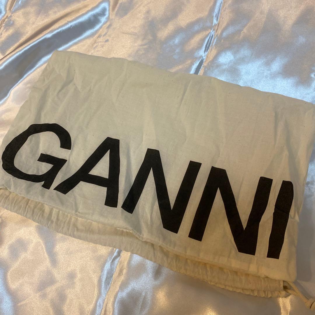 GANNI ブラックレザーショルダーバッグ トートバッグ 2way 保存袋あり