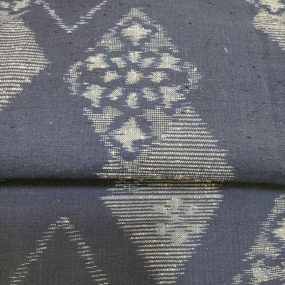 木綿　久留米絣　手織菱花織り出し　着物（９８８）