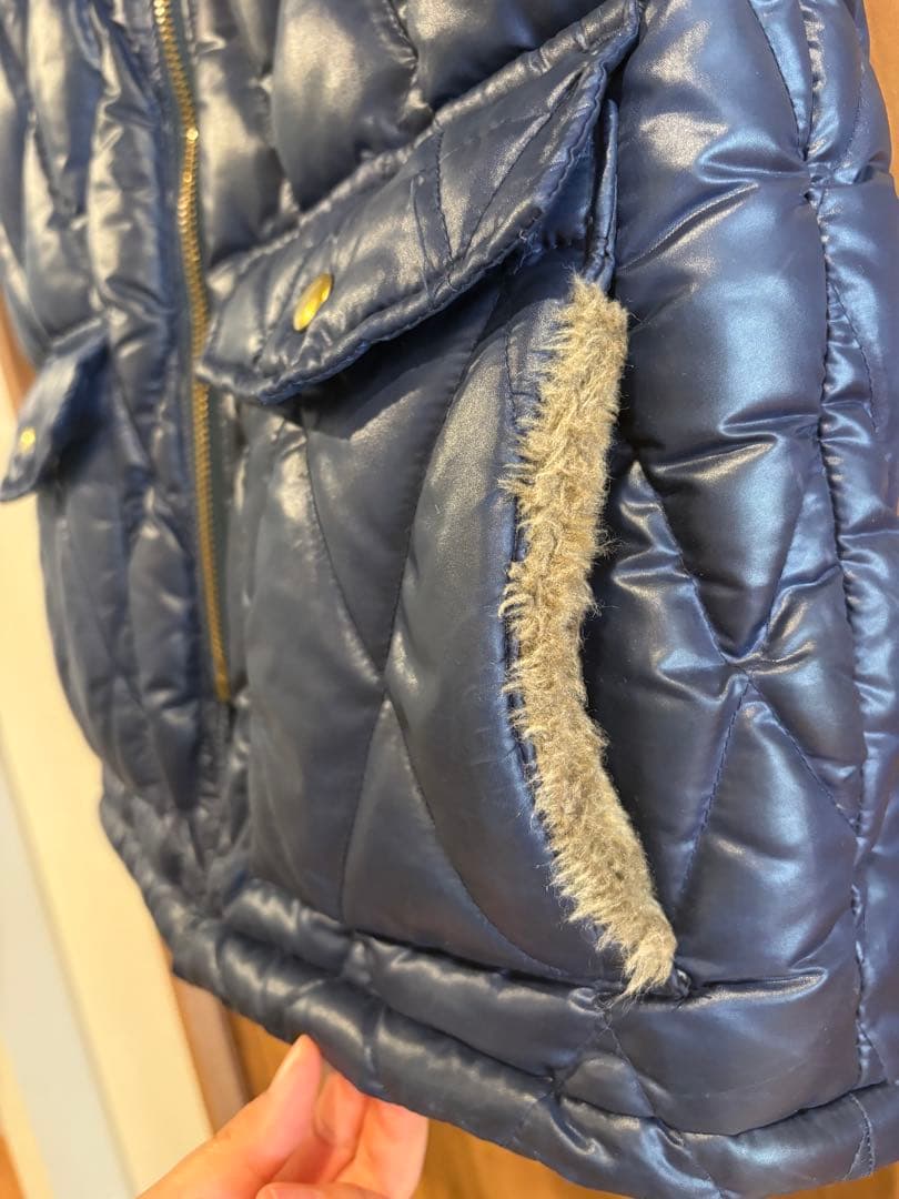 WESTRIDE ネイビー キルティングダウンベスト S ハンガリーグース