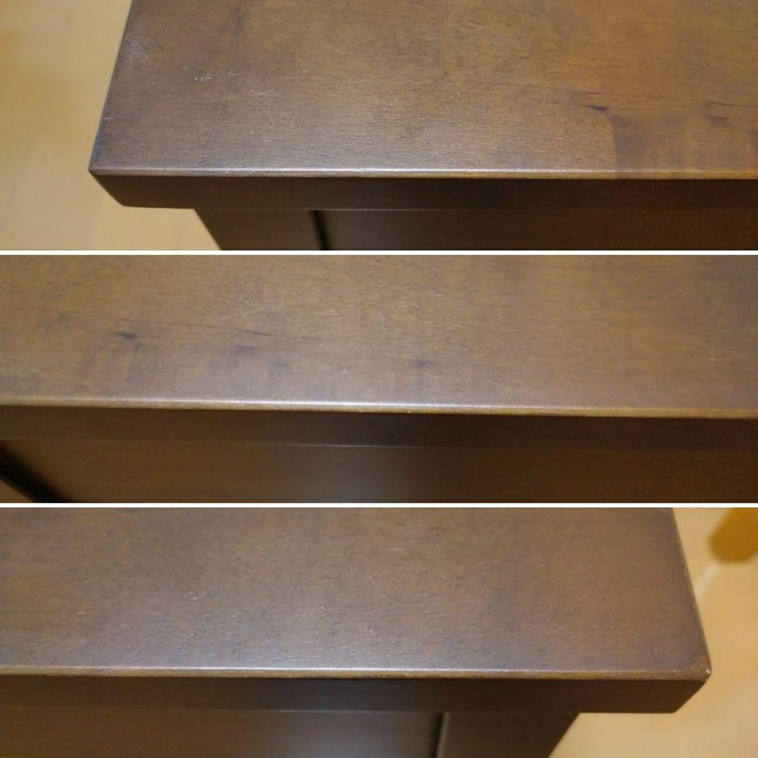 無印良品　ベットサイド テーブル　ブラウン　引き出し付き