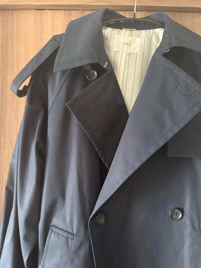 イエナ　トレンチロングコート 36 ネイビー 2025春発売