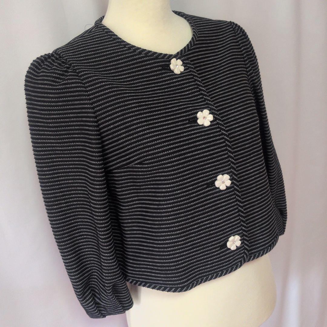 未使用☆M’S GRACY♡ノーカラージャケット ブラックとホワイトボーダー