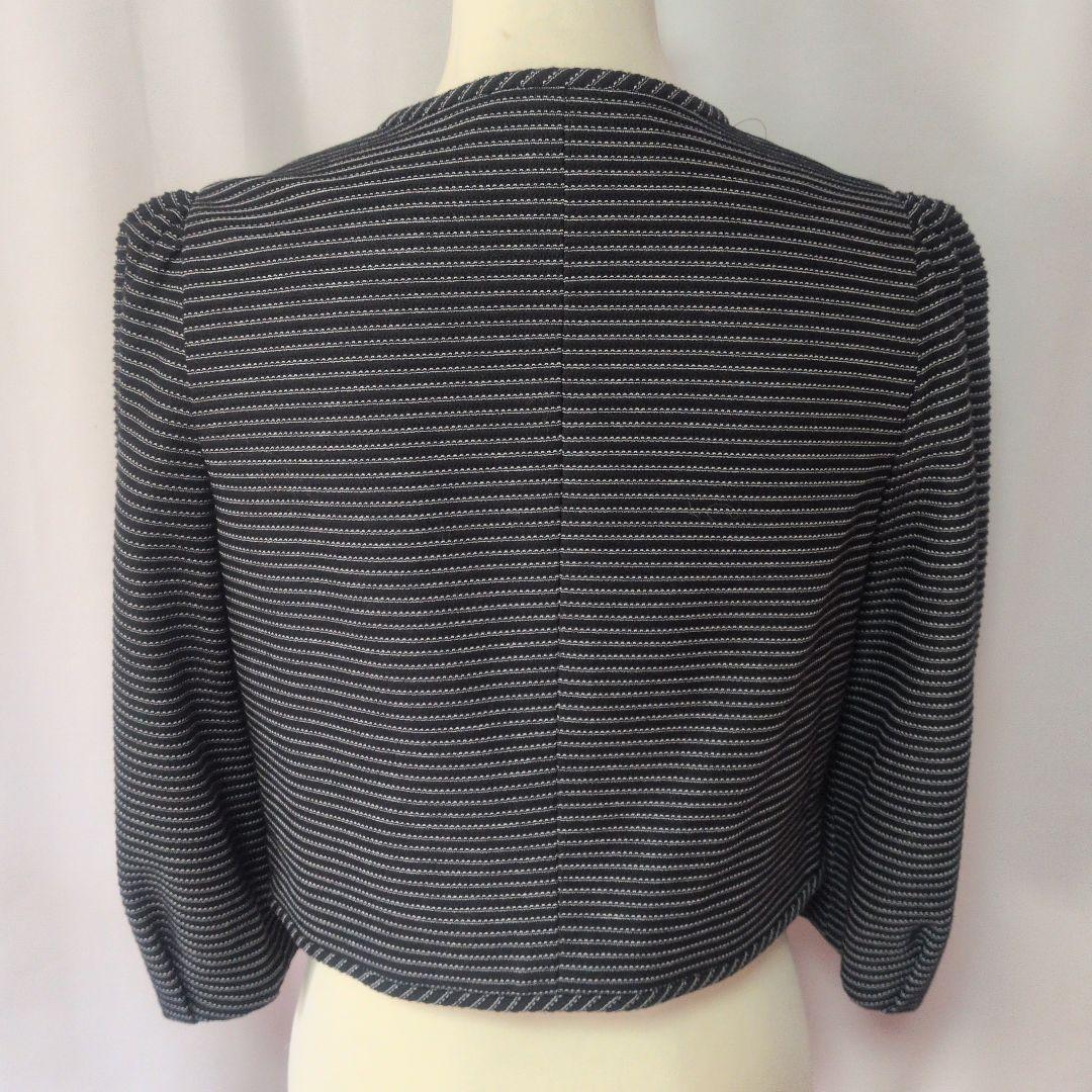 未使用☆M’S GRACY♡ノーカラージャケット ブラックとホワイトボーダー