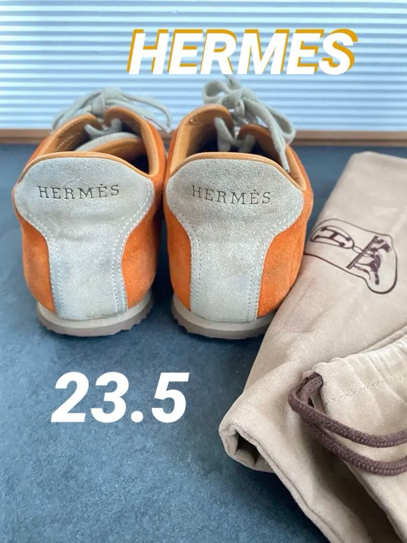 【美品】HERMES スニーカー　H スエード