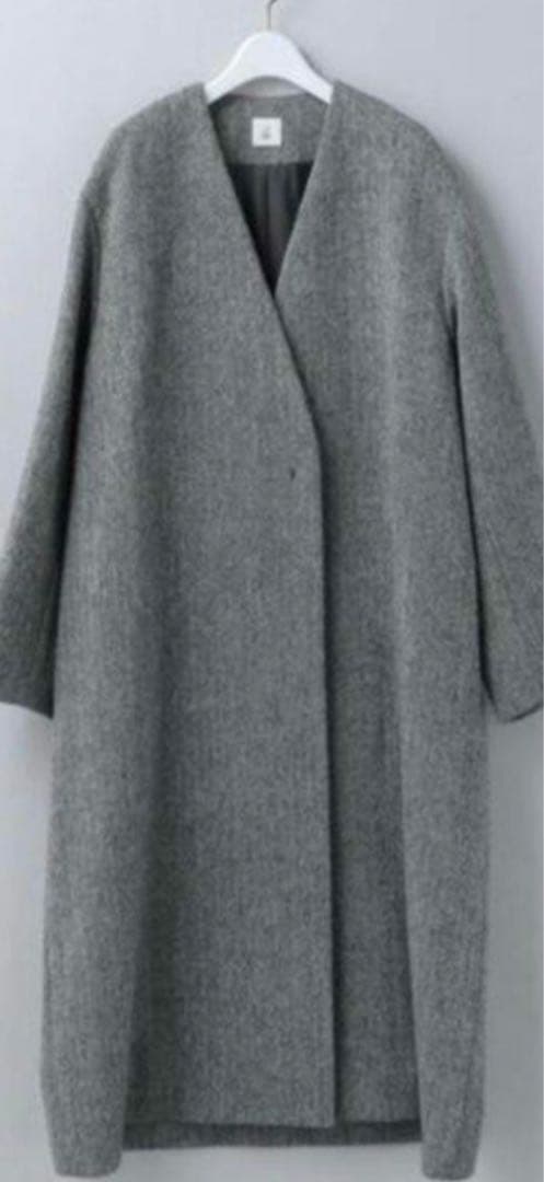 roku 6 ヘリンボーンロングコート