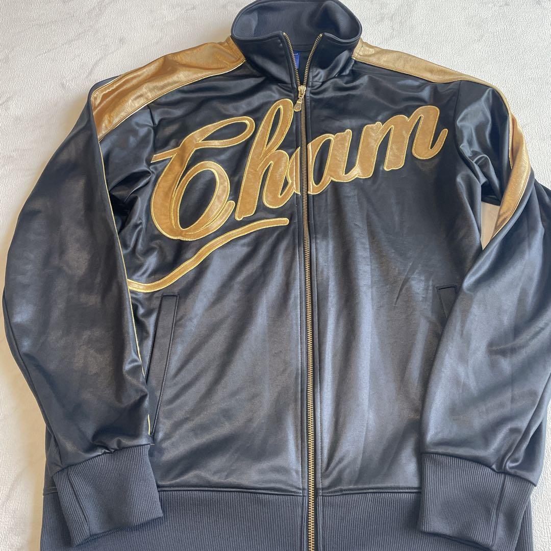 チャンピオン　美品　黒金ジャージセットアップ　XL 大きめ