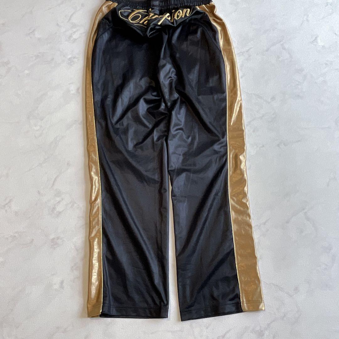 チャンピオン　美品　黒金ジャージセットアップ　XL 大きめ