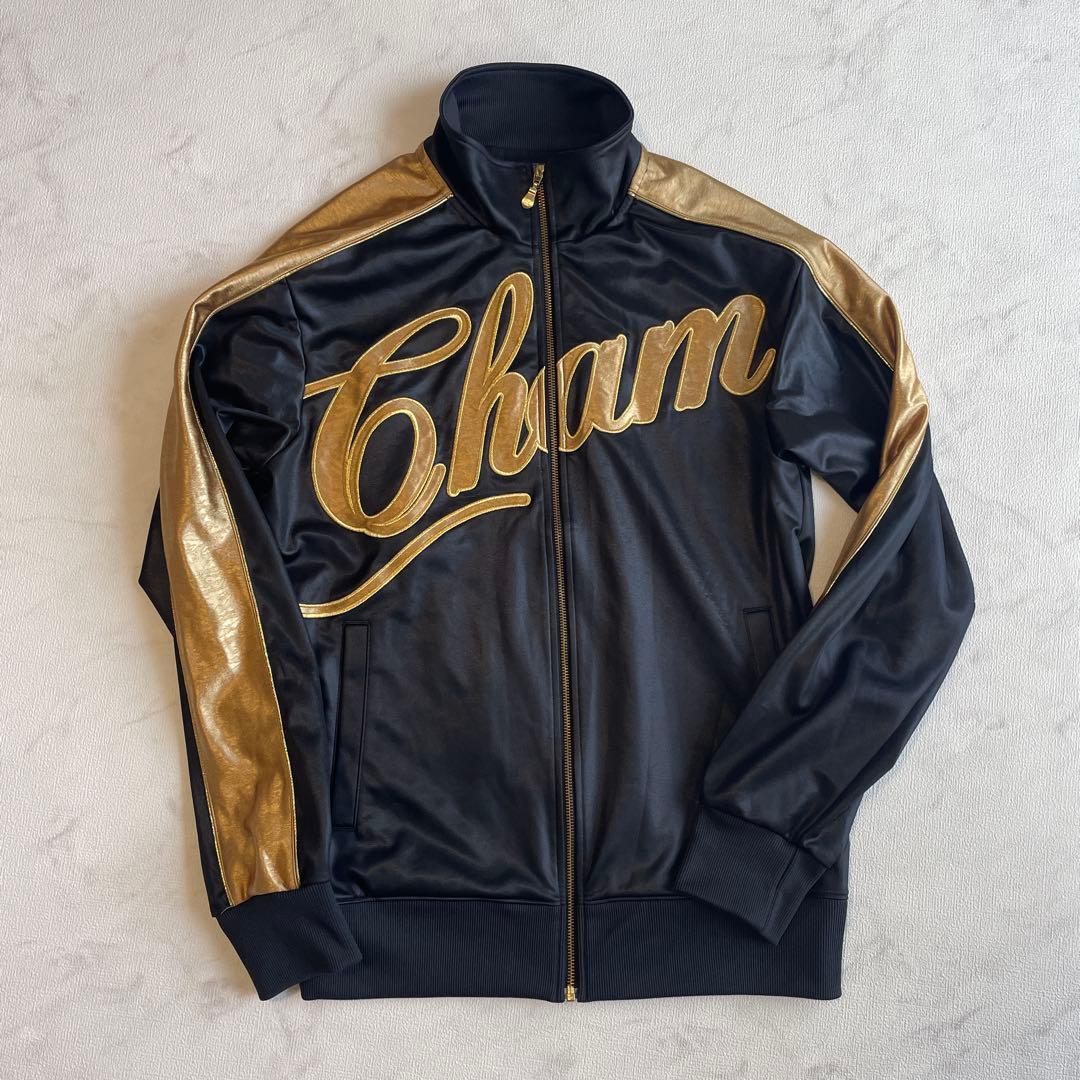 チャンピオン　美品　黒金ジャージセットアップ　XL 大きめ