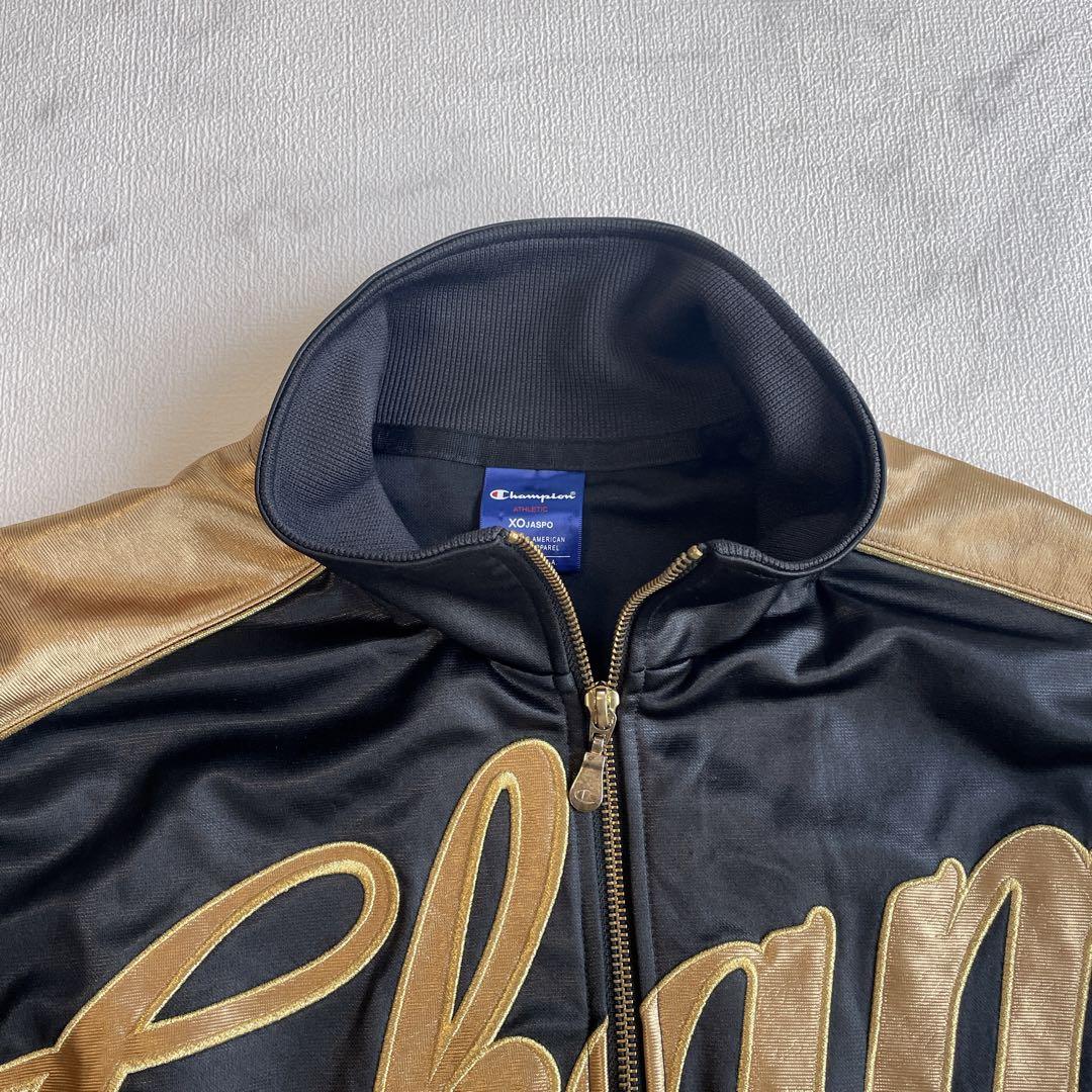 チャンピオン　美品　黒金ジャージセットアップ　XL 大きめ