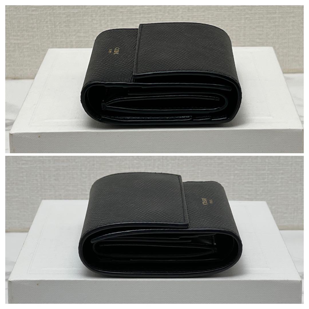 セリーヌ トリフォールドウォレット 折り財布 現行品 ブラック CELINE