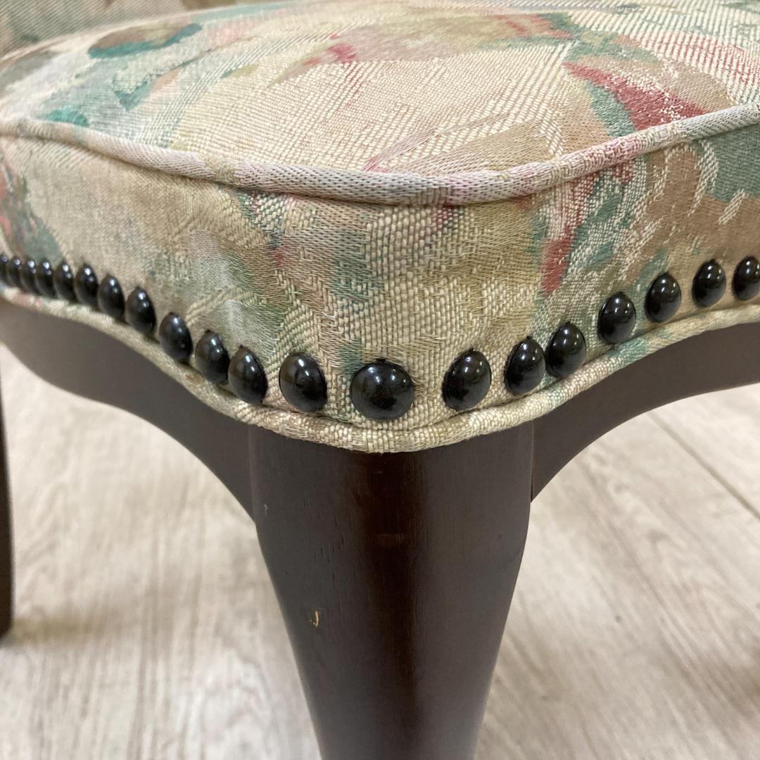 【マルニ】猫脚　ダイニングチェア　花柄　鋲打ち　椅子 B