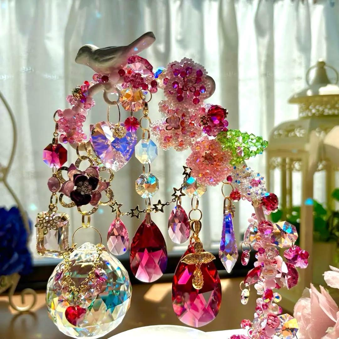 みるくみるくSWAROVSKI 50㎜ブルーABボール ✩サンキャッチャー