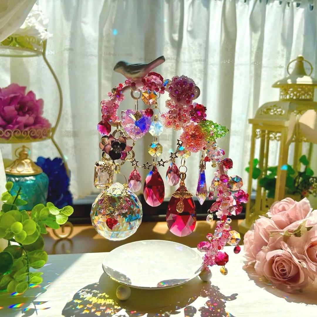 みるくみるくSWAROVSKI 50㎜ブルーABボール ✩サンキャッチャー