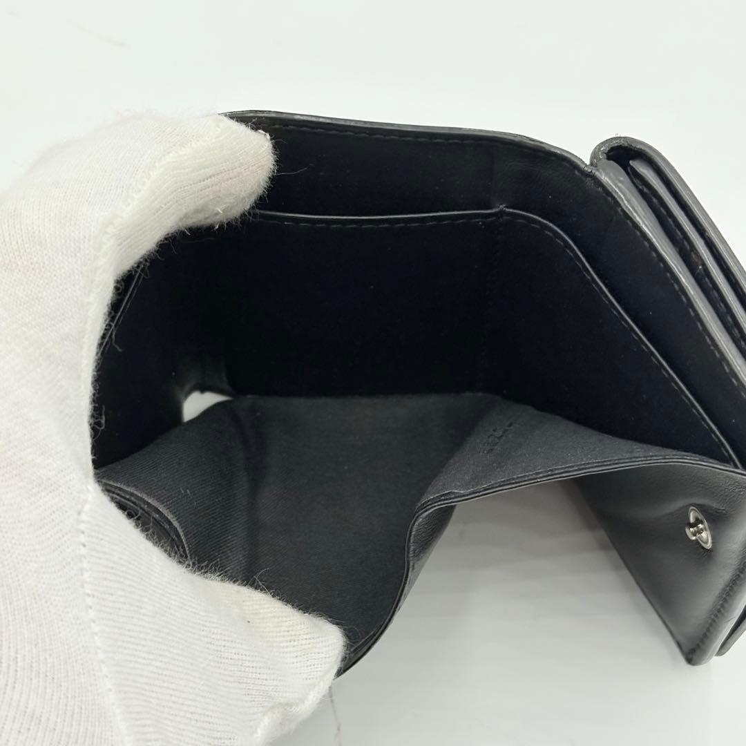 FENDI モンスター バグズ 折り財布 コンパクトウォレット レザー ブラック