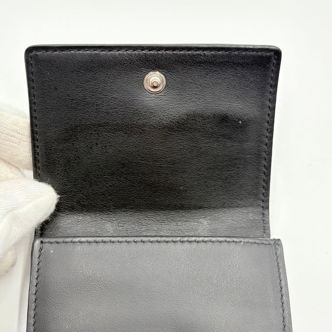 FENDI モンスター バグズ 折り財布 コンパクトウォレット レザー ブラック