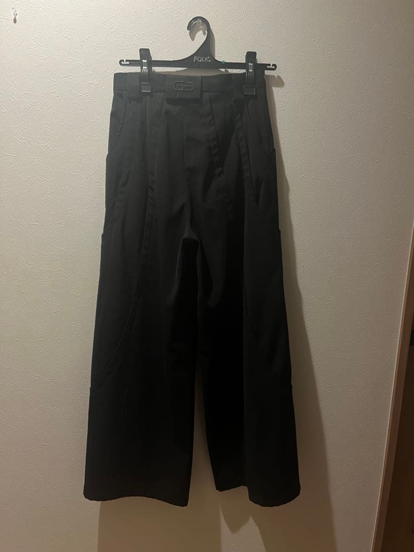 パンツ GOAT ESSENCE TUCK WIDE PANTS size2 black