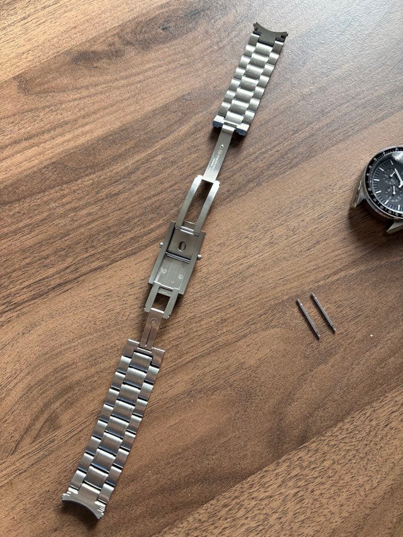 社外品　オメガスピードマスター用ステンレスブレス　新品　フルコマ　バネ棒セット
