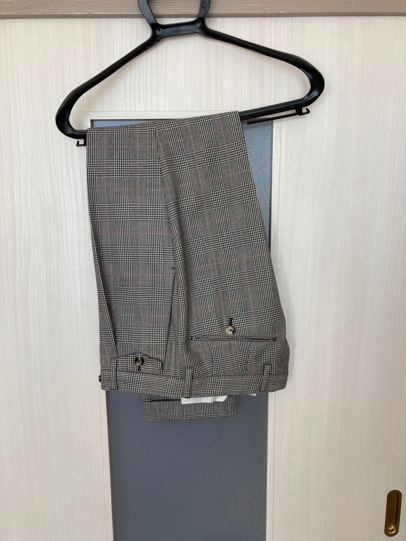 PT01 DRAPERグレンチェック 1プリーツ スラックス　秋冬