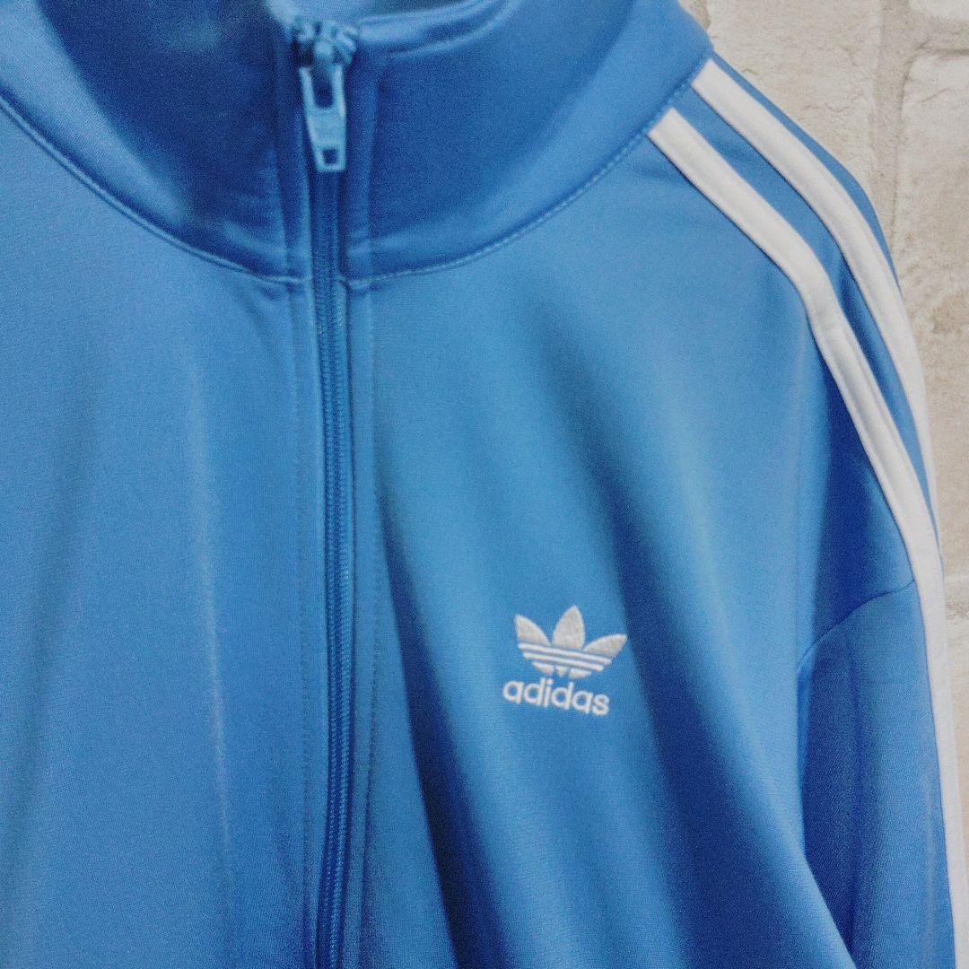 アディダス　トラックジャケット　ジャージ　水色　ライトブルー
