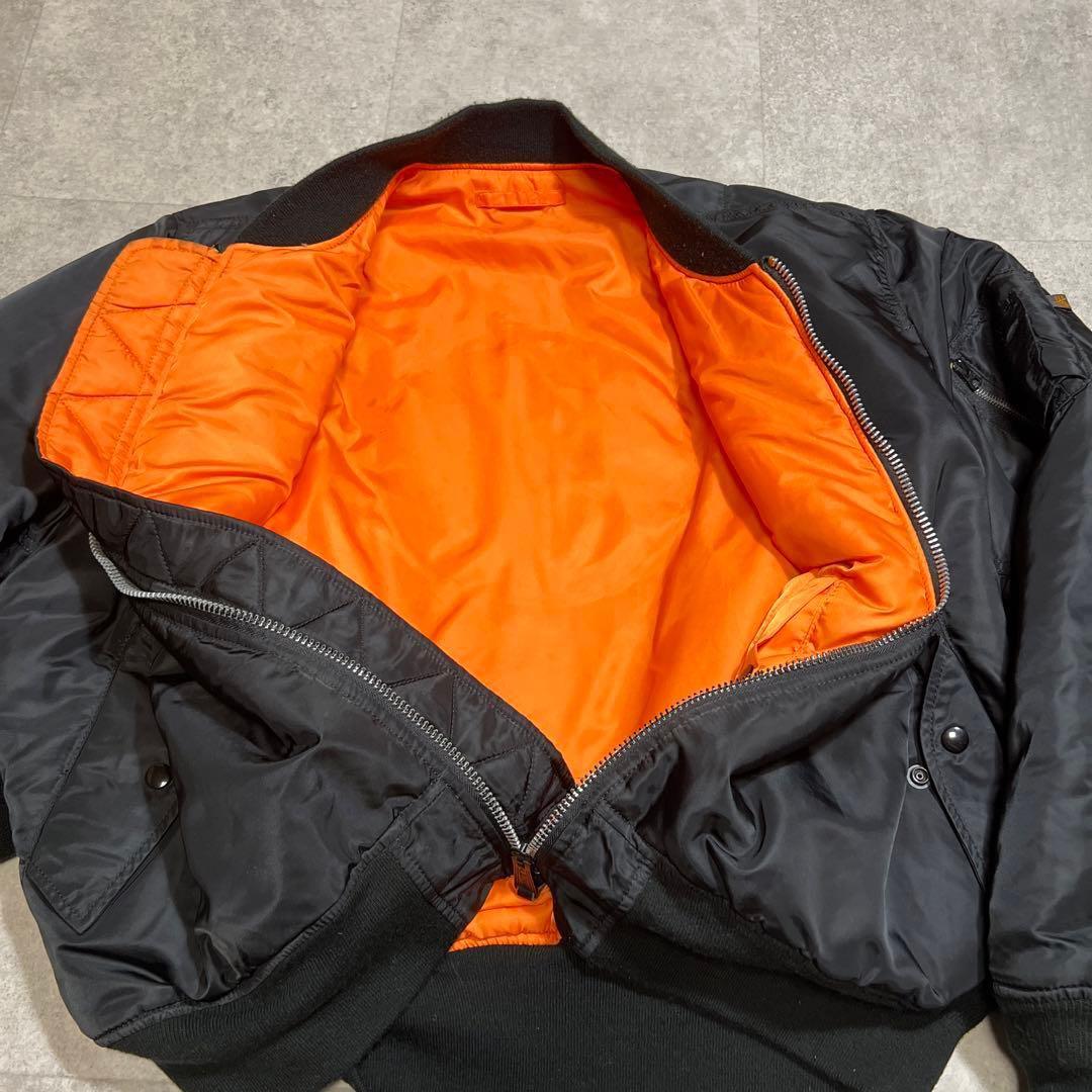 麻婆枝豆ALPHAアルファMA-1ビッグサイズXLブラック×オレンジ復刻