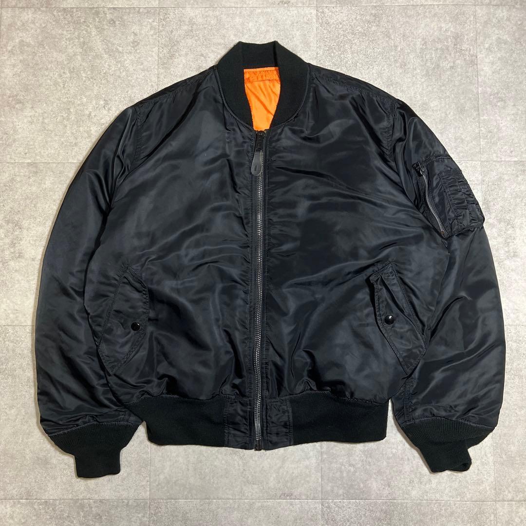 麻婆枝豆ALPHAアルファMA-1ビッグサイズXLブラック×オレンジ復刻