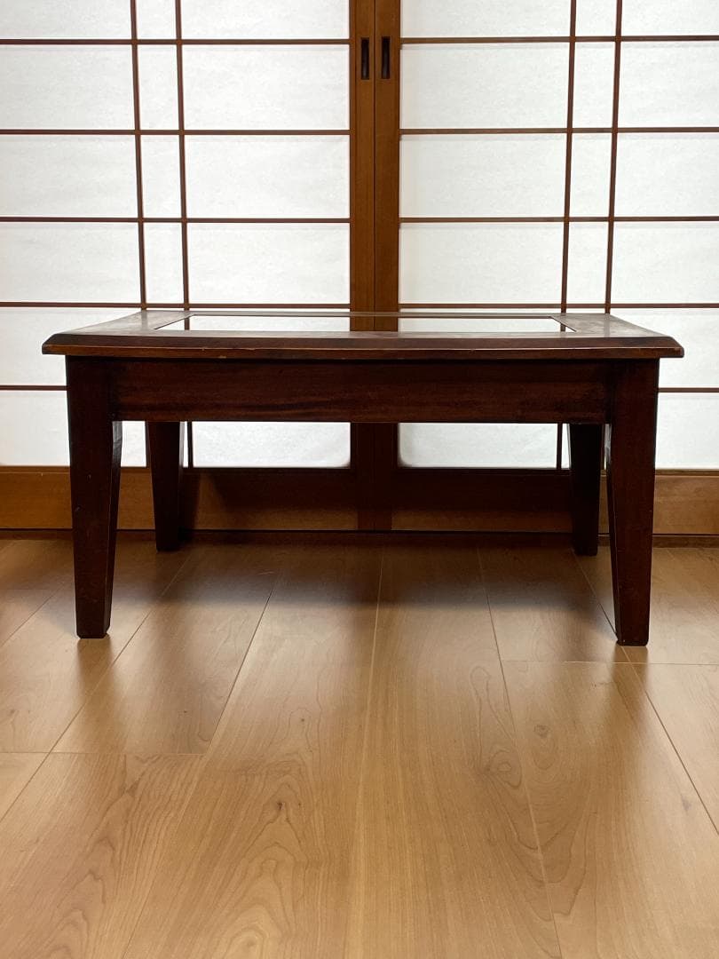 ク*ロ様 【レトロ】 ガラス天板センターテーブル｜ヴィンテージ｜引き出し収納付｜