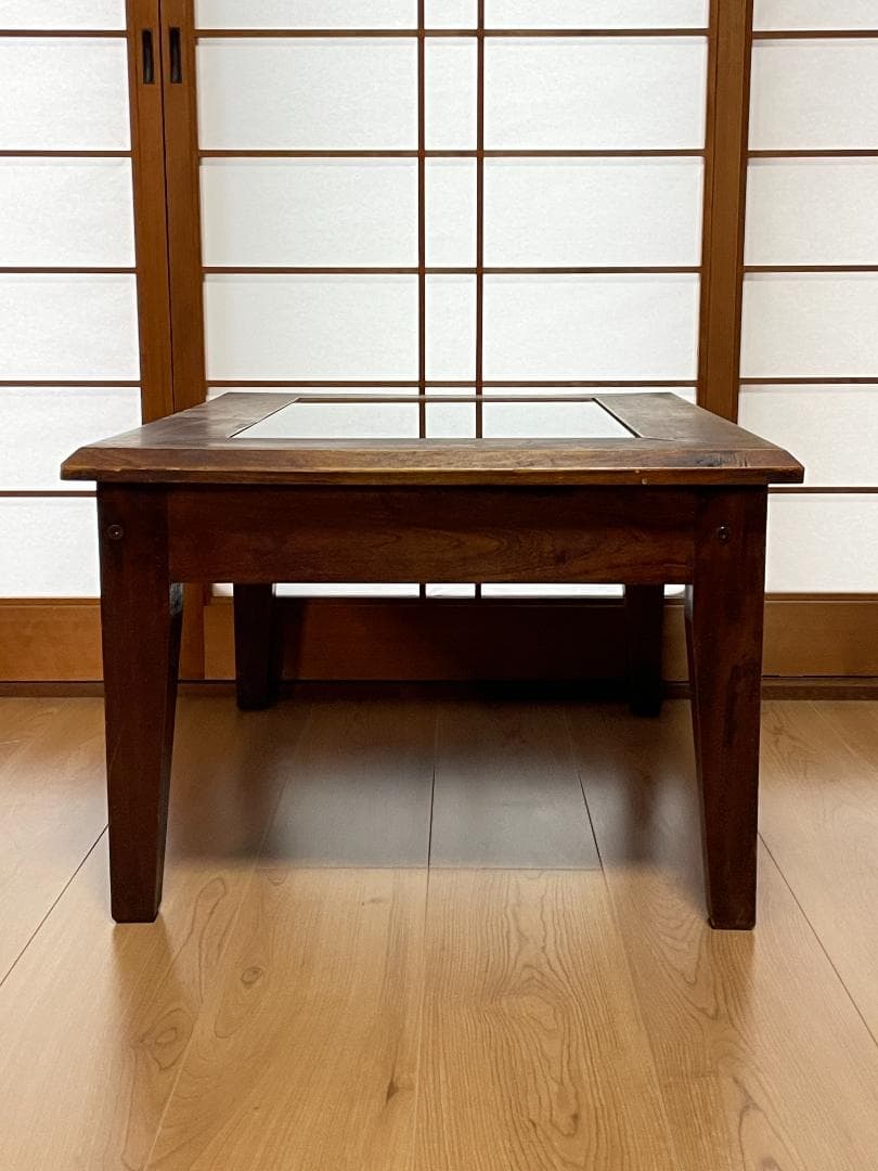 ク*ロ様 【レトロ】 ガラス天板センターテーブル｜ヴィンテージ｜引き出し収納付｜