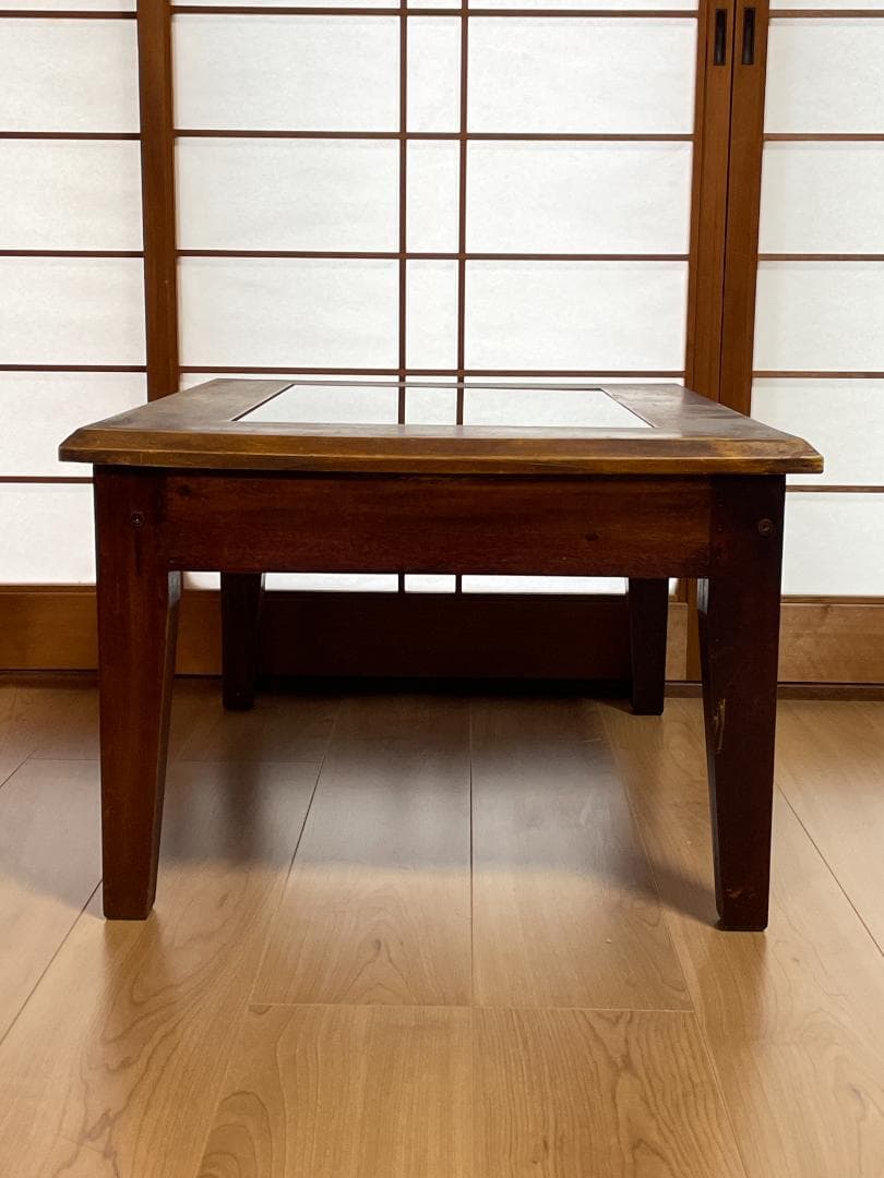 ク*ロ様 【レトロ】 ガラス天板センターテーブル｜ヴィンテージ｜引き出し収納付｜