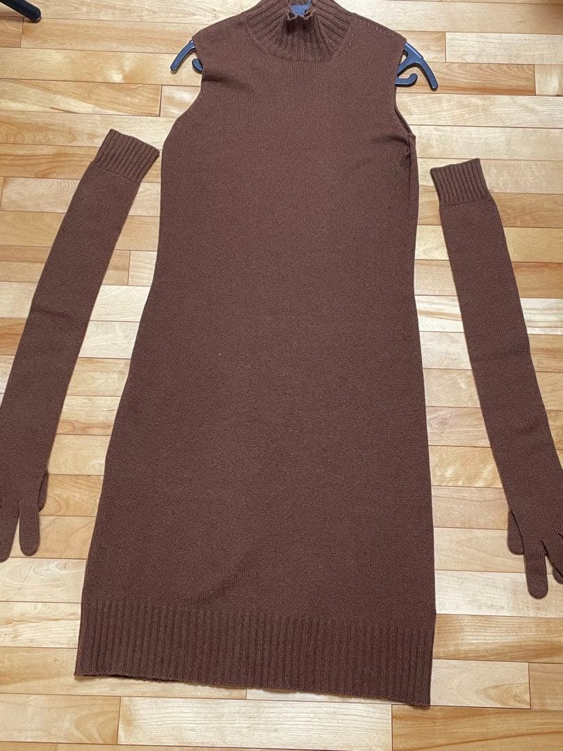 HERMÈS ブラウン タートルネックドレス