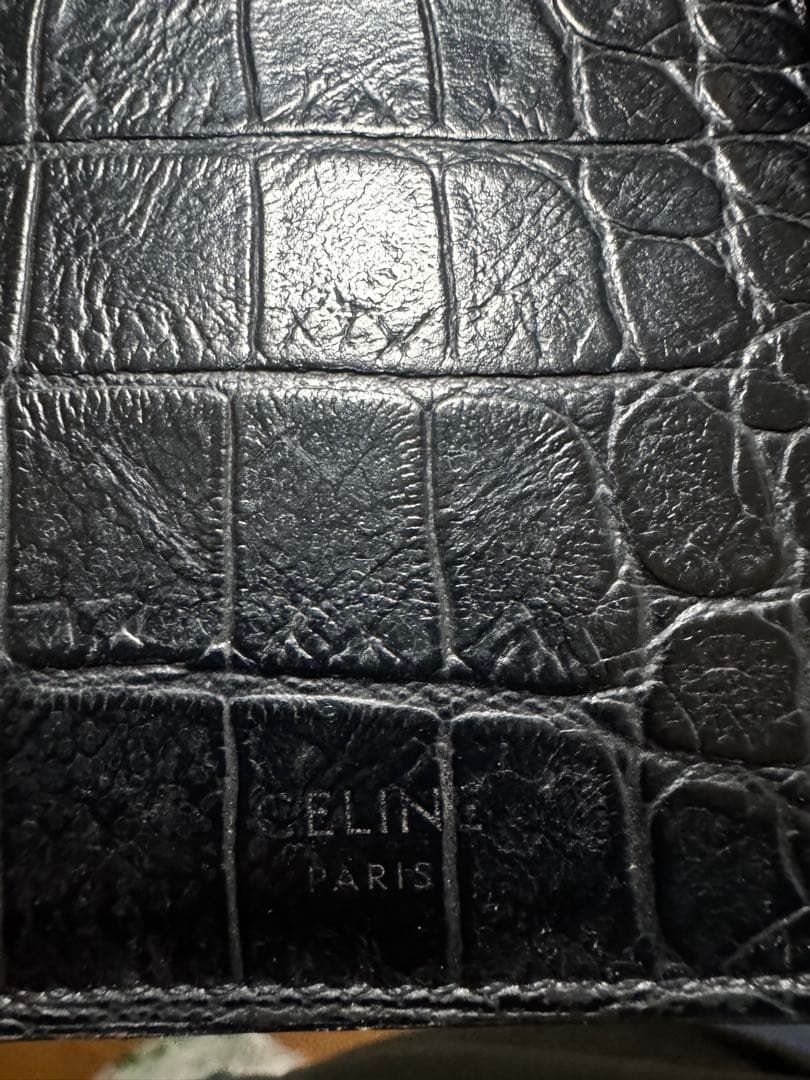 CELINE ブラックレザー 二つ折り財布