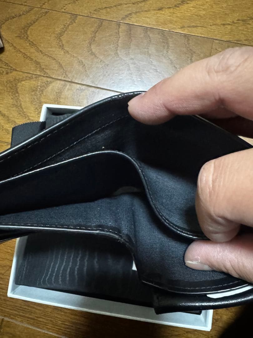 CELINE ブラックレザー 二つ折り財布