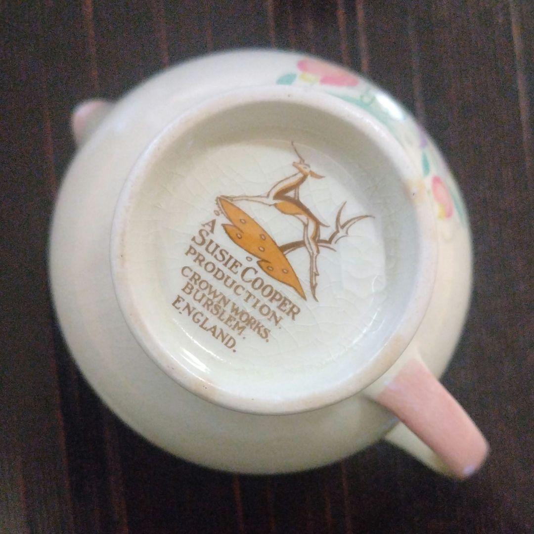 スージークーパー、ピンク「ドレスデンスプレイ」ミルクボトル＆シュガーボウル