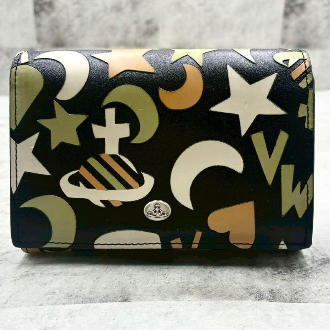 極美品 ヴィヴィアンウエストウッド 宇宙 オーブ コンパクトウォレット 折り財布