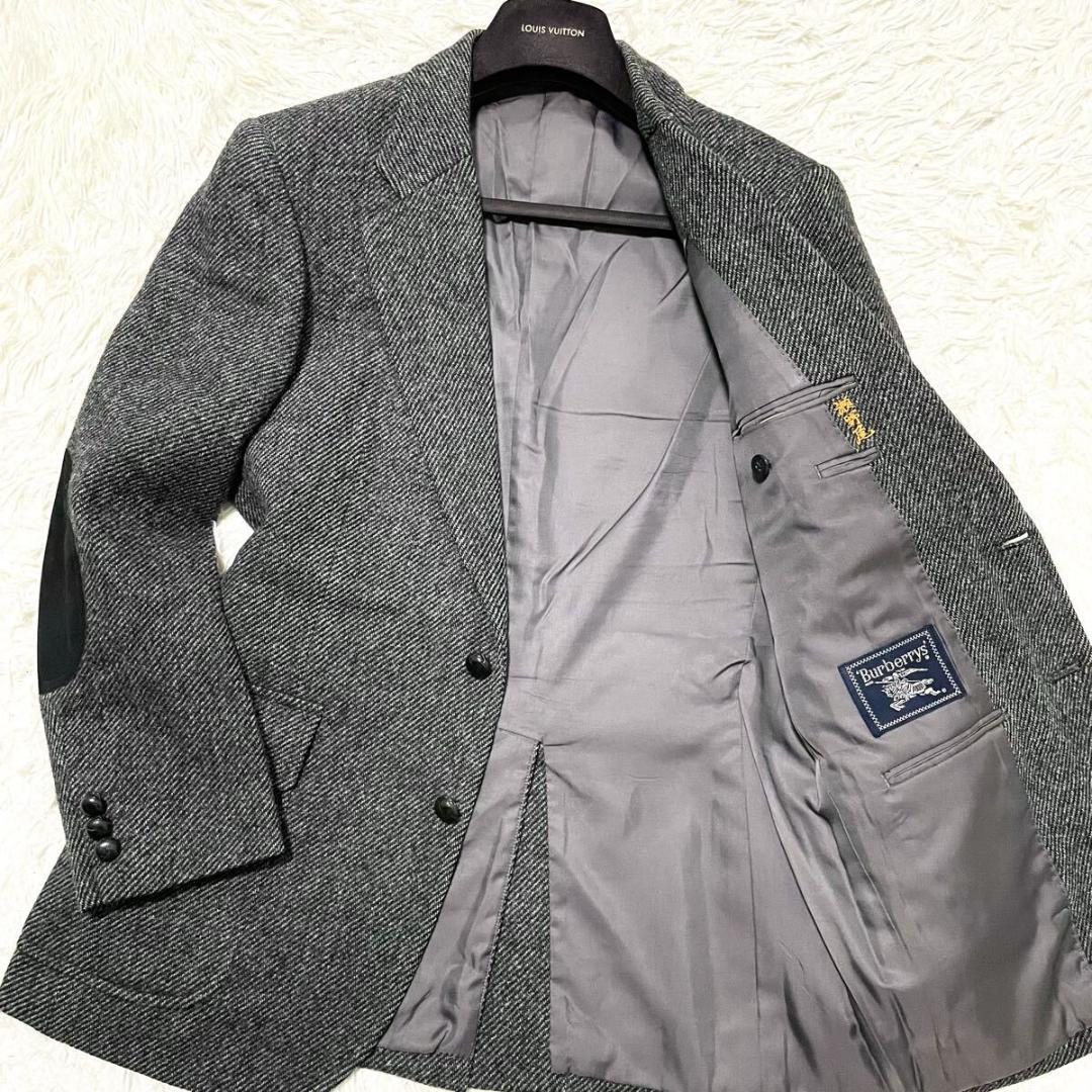 バーバリー　ハンティングジャケット　テーラード　グレー　エルボーパッチ　M相当