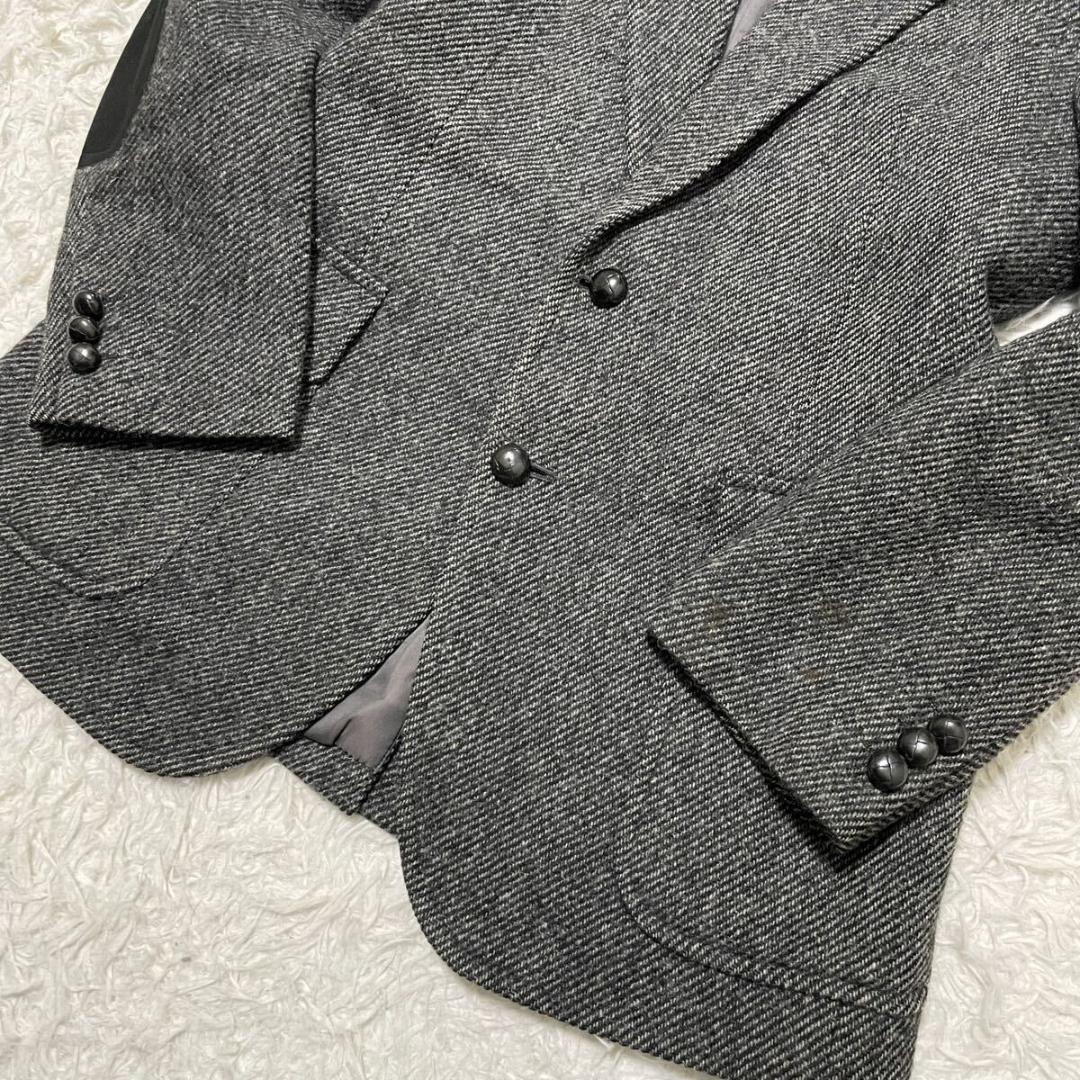 バーバリー　ハンティングジャケット　テーラード　グレー　エルボーパッチ　M相当