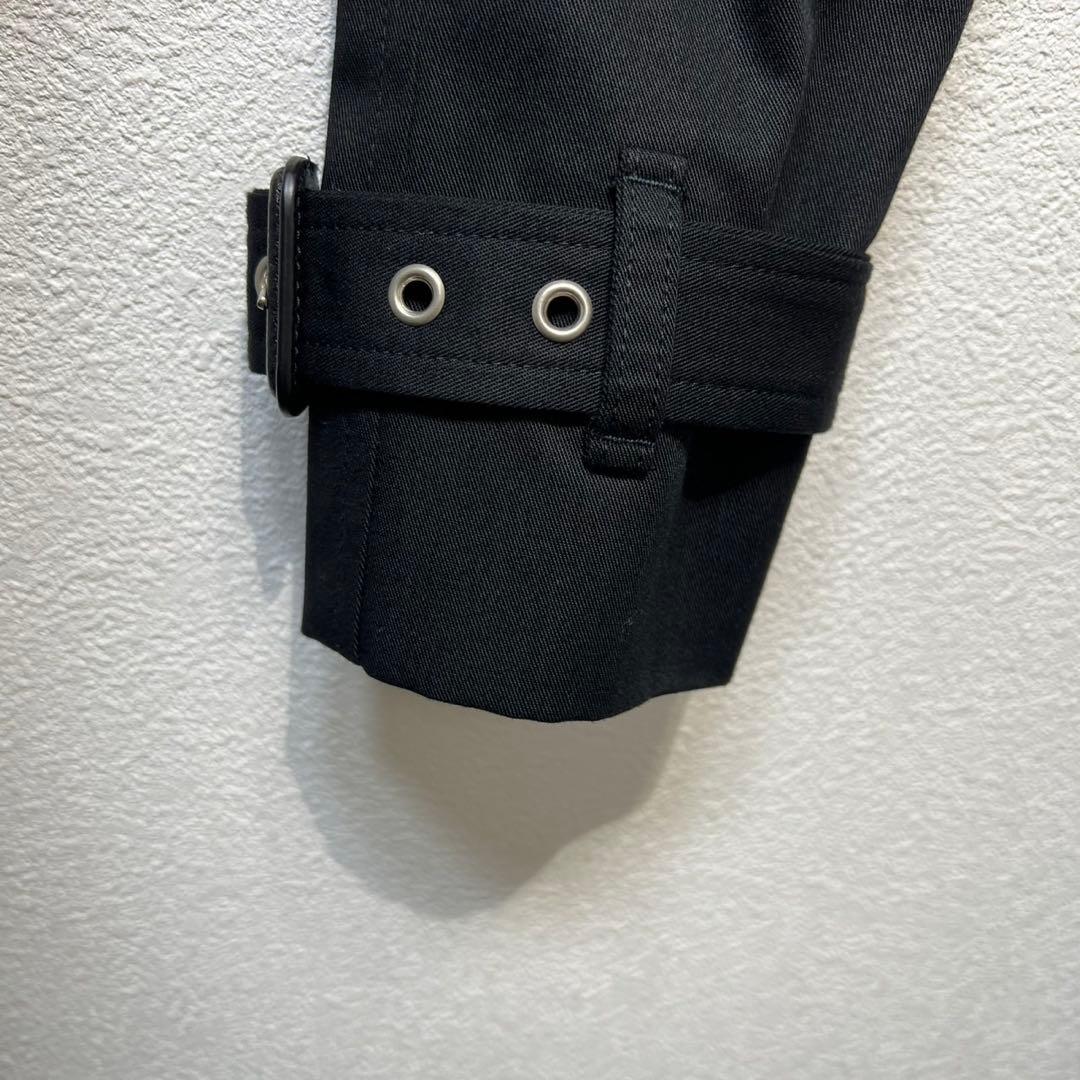 希少 美品 サンローランパリ エディ期 ウール チェック シルク トレンチコート