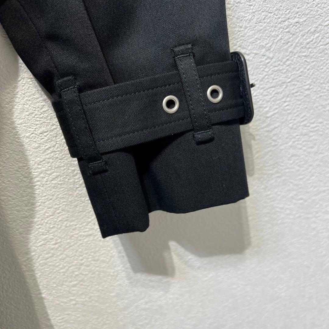 希少 美品 サンローランパリ エディ期 ウール チェック シルク トレンチコート