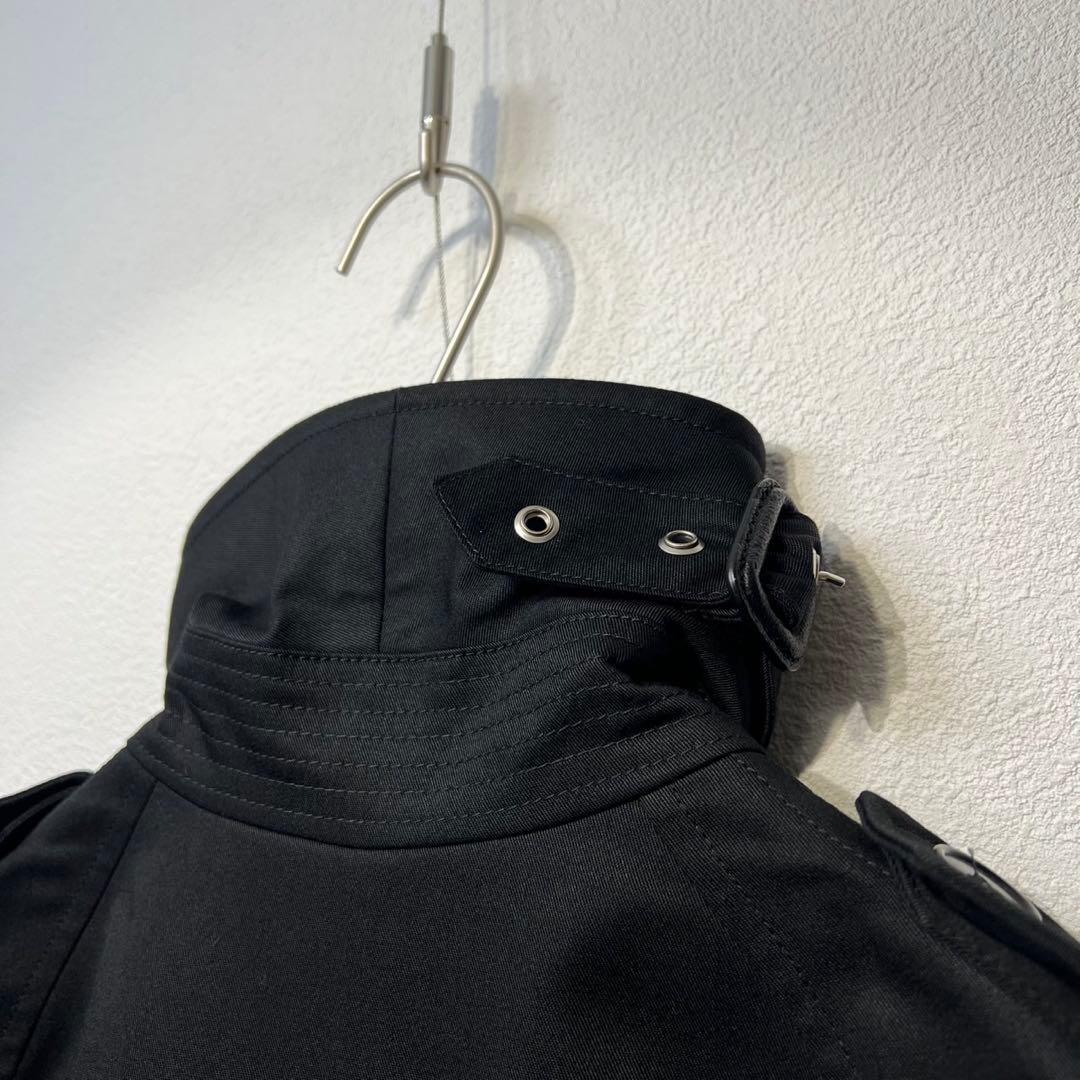 希少 美品 サンローランパリ エディ期 ウール チェック シルク トレンチコート