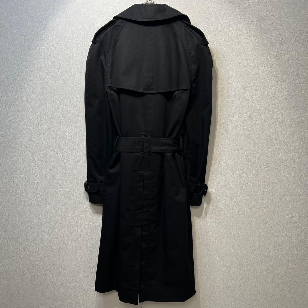 希少 美品 サンローランパリ エディ期 ウール チェック シルク トレンチコート