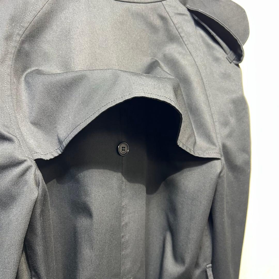 希少 美品 サンローランパリ エディ期 ウール チェック シルク トレンチコート