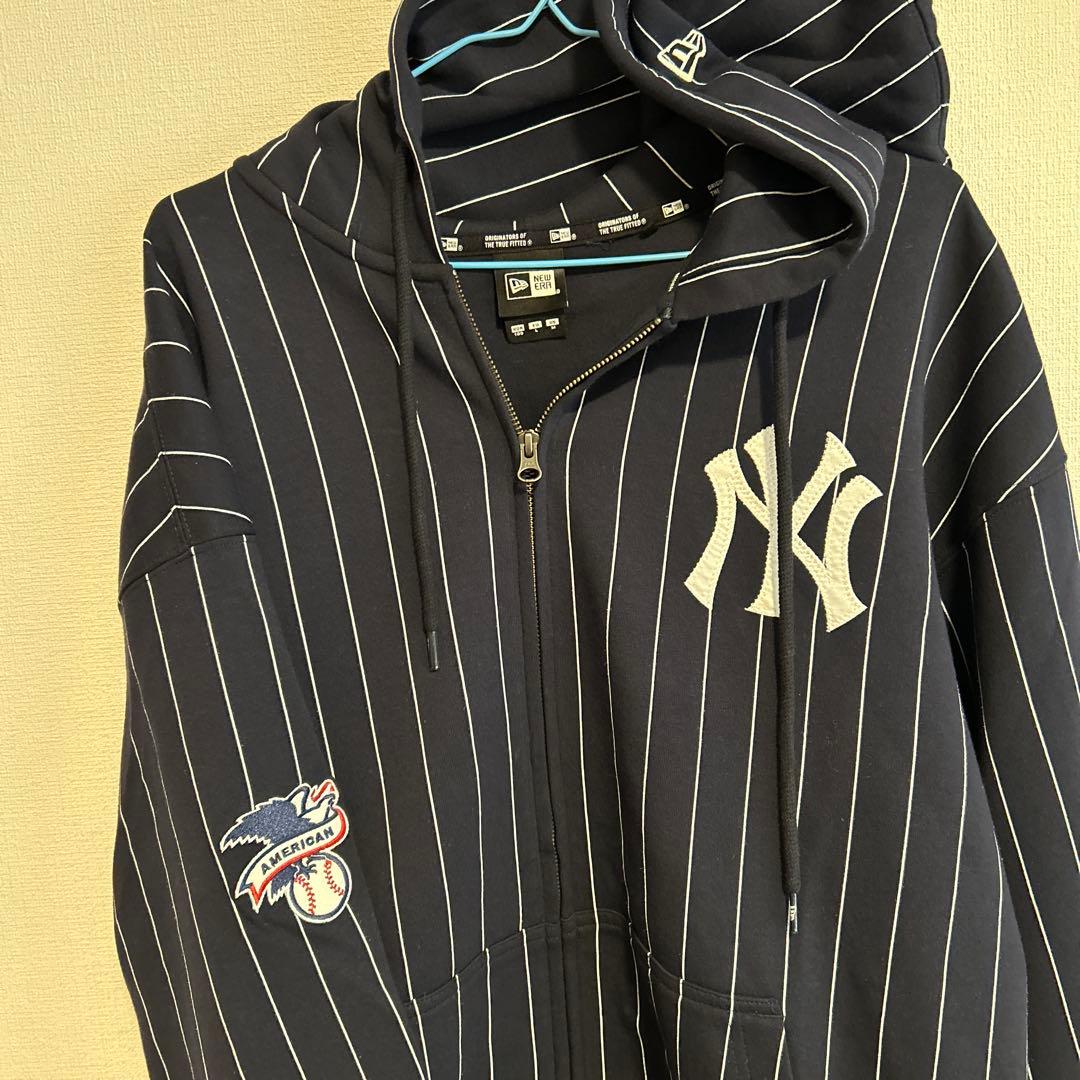 【レア】フルジップ　パーカーヤンキース ピンストライプ ニューエラ　ジャケット