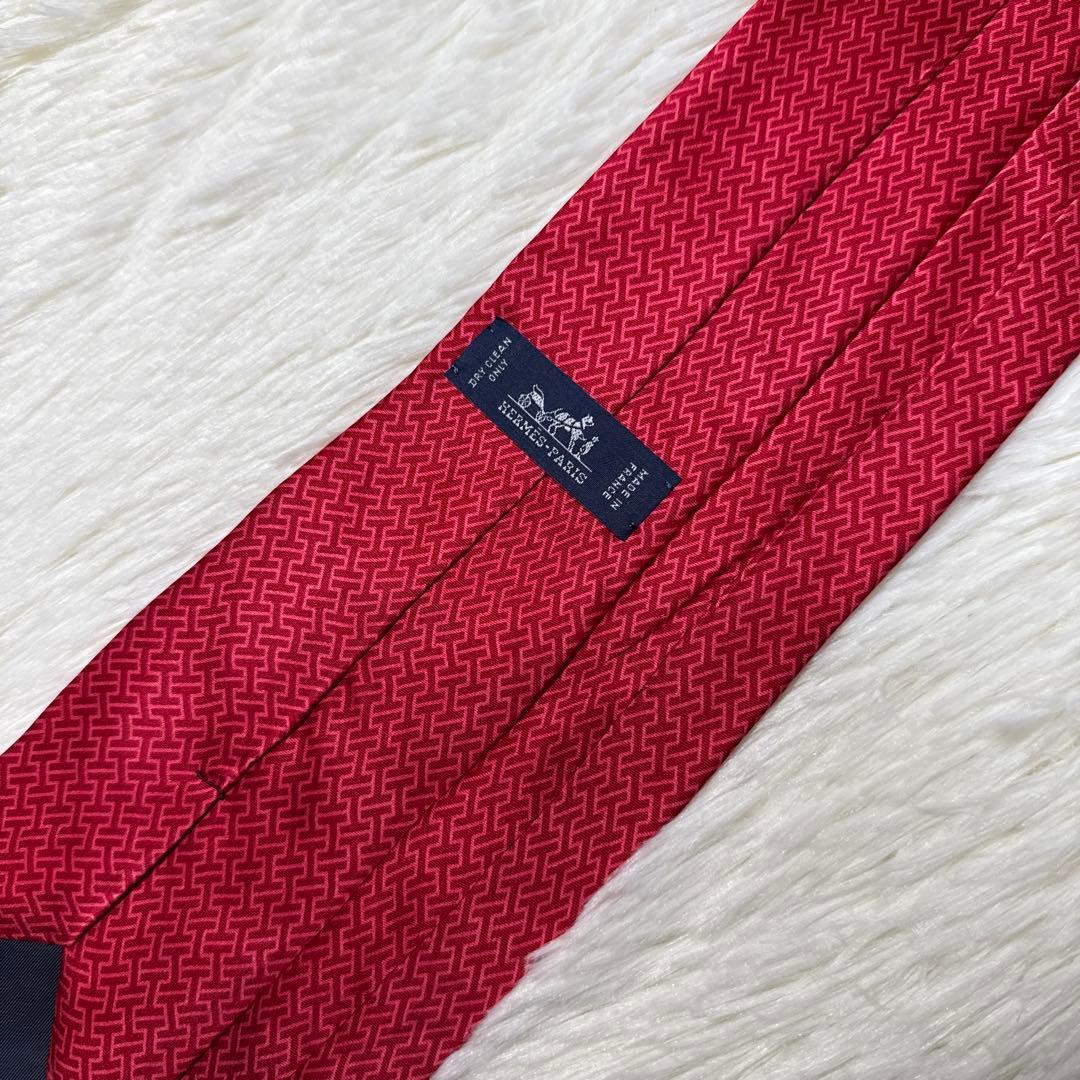 【美品】HERMES ネクタイ　高級シルク　エルメス　H柄