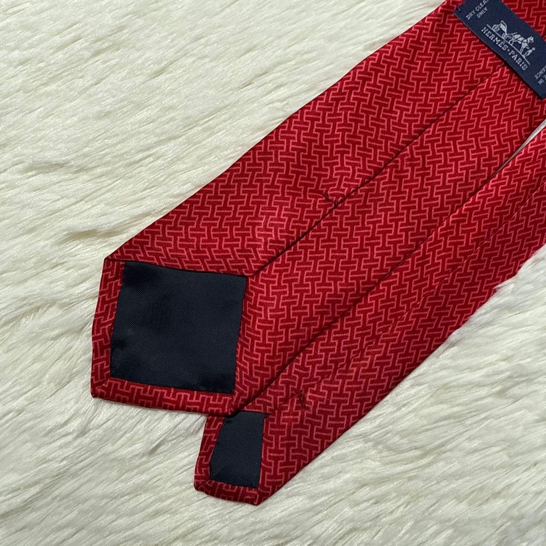 【美品】HERMES ネクタイ　高級シルク　エルメス　H柄