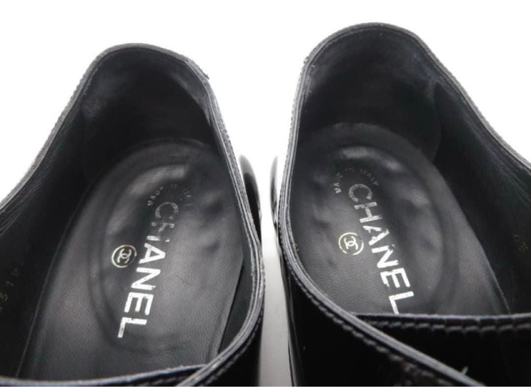 CHANEL エナメル ドレスシューズ ブラック　メンズ