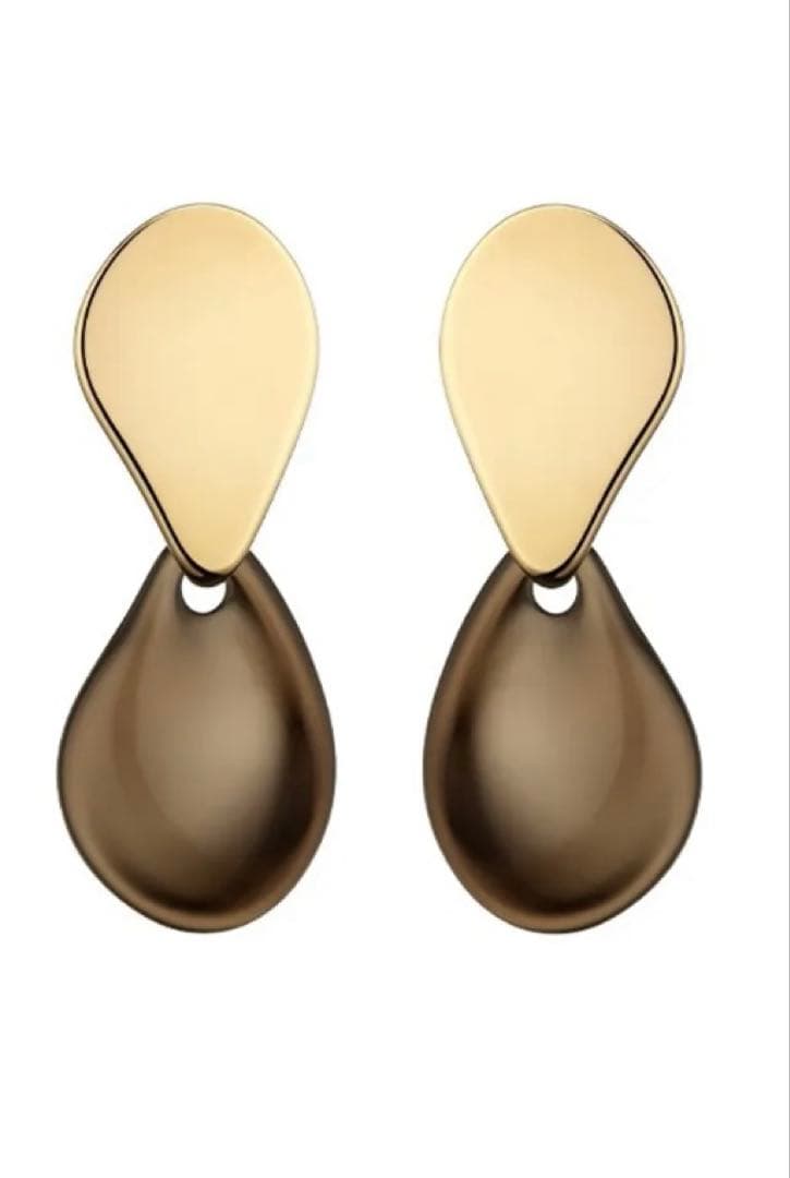 POLENE Nae ピアス 24K金メッキ ゴールド/ブラウン