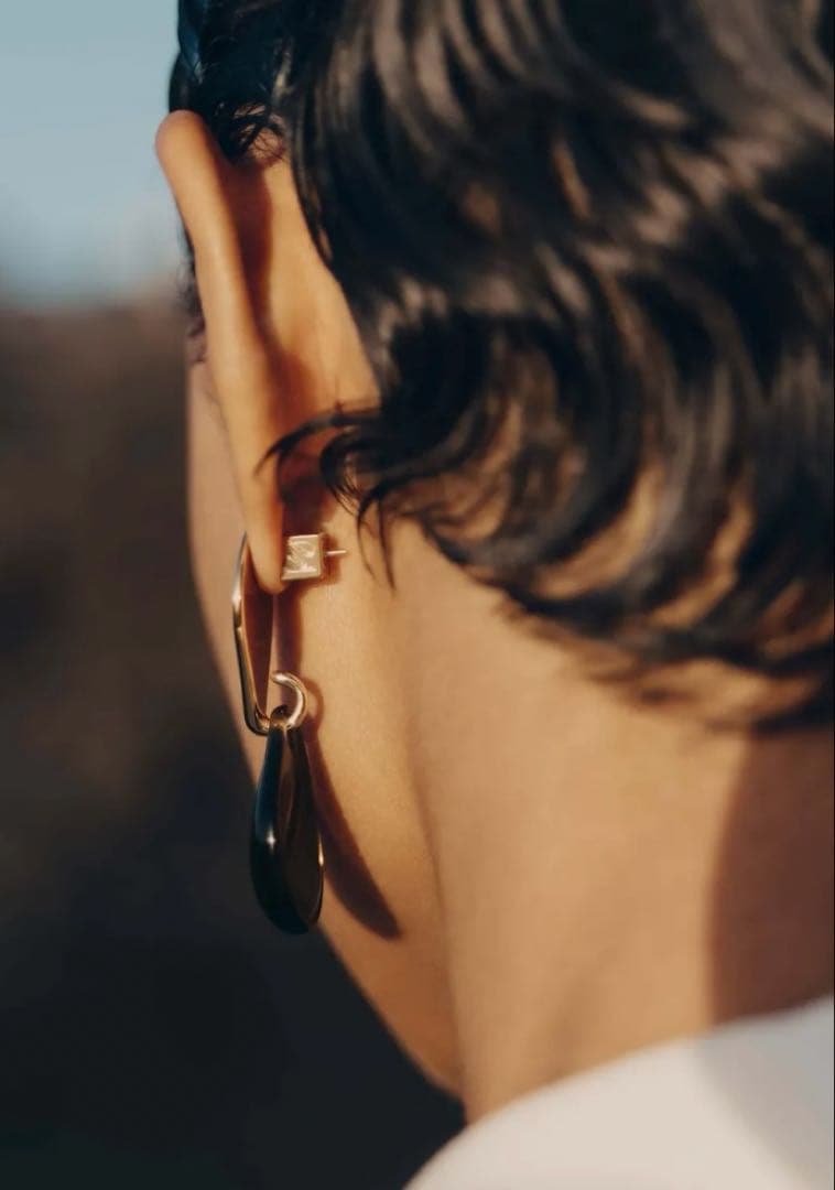 POLENE Nae ピアス 24K金メッキ ゴールド/ブラウン